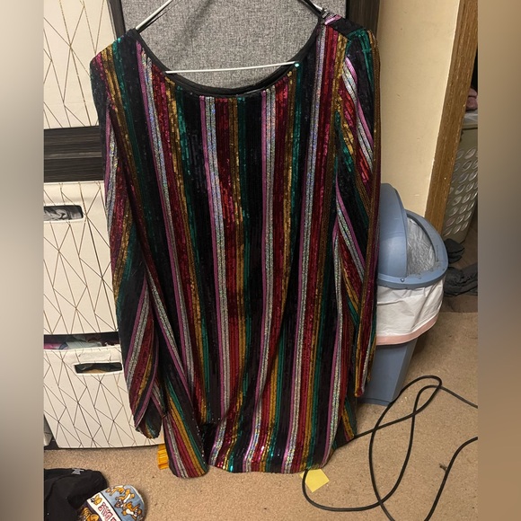 Sequin rainbow long sleeve dress - Picture 1 of 2